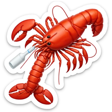 Lobster on period with tampon sticker