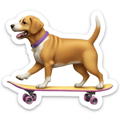 Dog riding a skateboard  sticker
