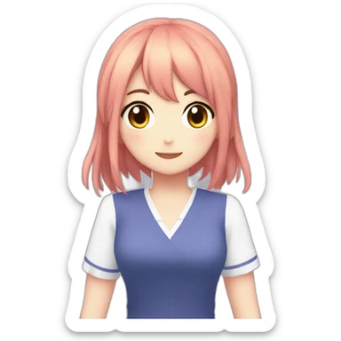 Monika from Doki Doki Literature Club sticker