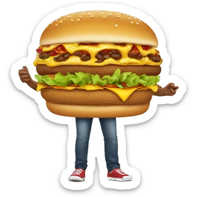 Very big American with fast-food  sticker