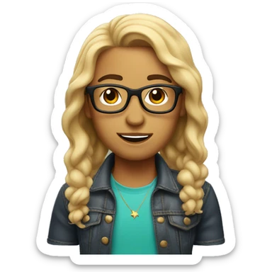 Nerdy starstruck Memoji  sticker