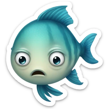 very very sad crying fish sticker