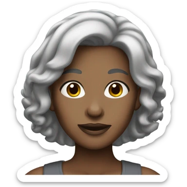 black and grey hair lady sticker