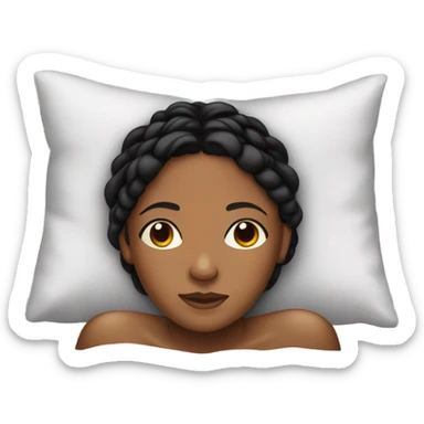 brownskin girl with black braids in bed sticker
