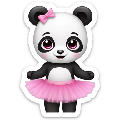 panda with a pink tutu sticker