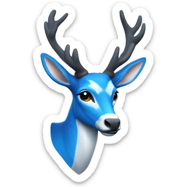 Venado azul  brillando  sticker