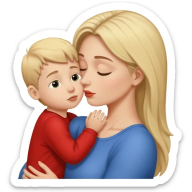 Mulher beijando testa do filho  sticker