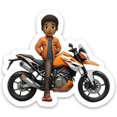 Boy with ktm bike sticker