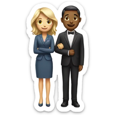 couple, formal, smart, cute, sticker