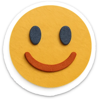 paper craft style smiling face sticker