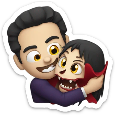 Vampire biting a victim sticker