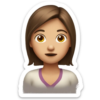 Brown hair girl shrugging  sticker