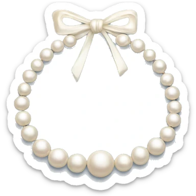  Pearl necklace with bow sticker