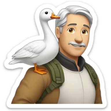 man stay together with goose  sticker