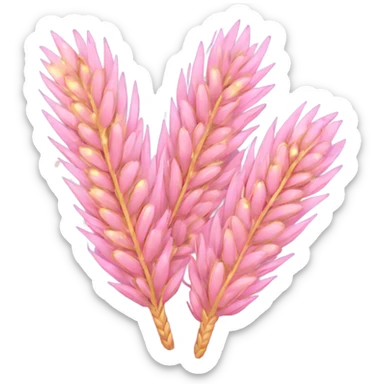 Pink wheat with glitter  sticker