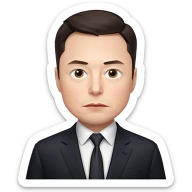 make me elon musk serious face dark hair  sticker