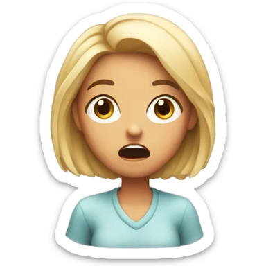 Shocked, amazed girl  sticker