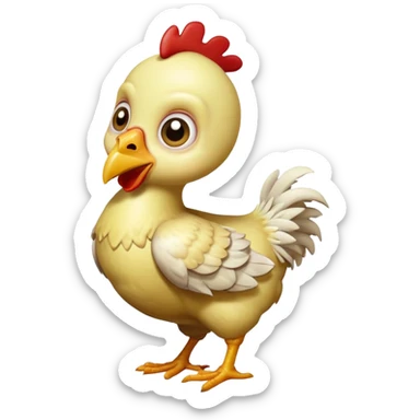 baby zombie riding a chicken cartoon sticker