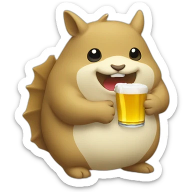 Pikashu qui bois un bière sticker