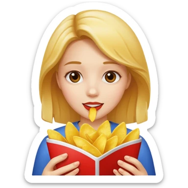 Girl with chips sticker