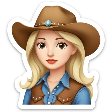 Woman country singer in cowgirl hat  sticker
