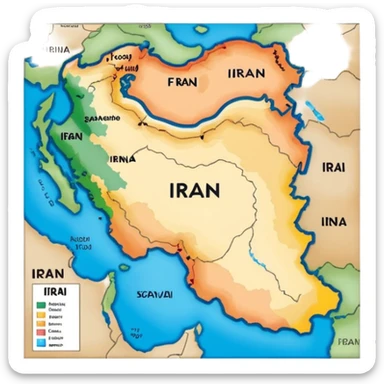 Black map of Iran sticker
