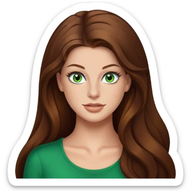 Hannah Stocking green eyes, brown long hair sticker