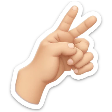 horizontally hand with index finger, middle finger and pinky streched and thumb and ring finge joined sticker