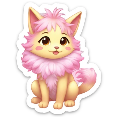 Anthro Shiny Pastel Glitter Sparkle Stars Pink Gradient Anime Chibi Fakémon Fur Sona sticker