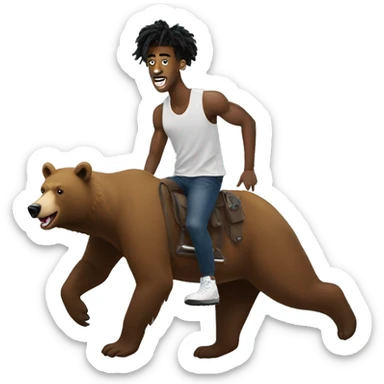 Ja morant on riding a grizzly bear sticker