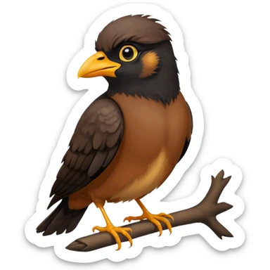 A common myna bird cute emoji sticker