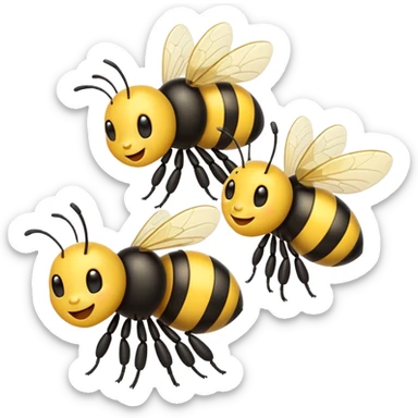 😊🥺 these emojis but with Bumblebees around it and its happy sticker