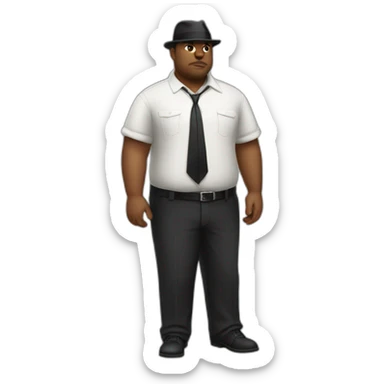20s gangster full body, white overweight sticker