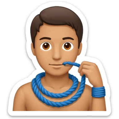 A man using rope to suicide  sticker