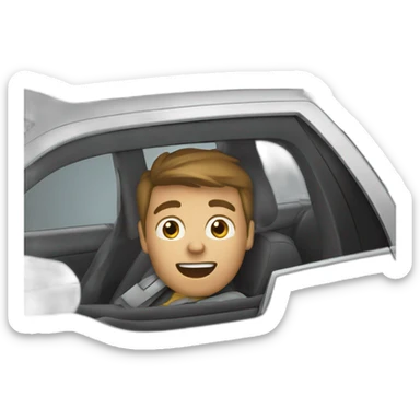 Zooming Uber driver driving fast in car sticker