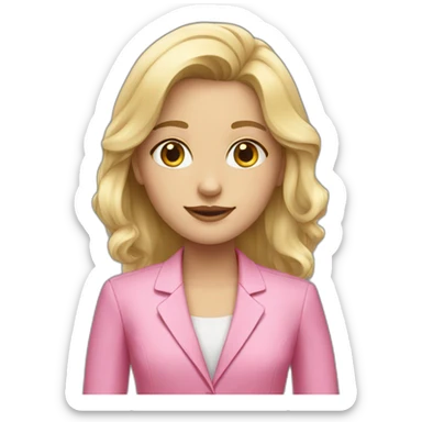 blonde girl in pink suit sticker