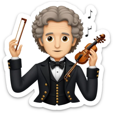 Hector Berlioz with wild hair conducting an orchestra sticker