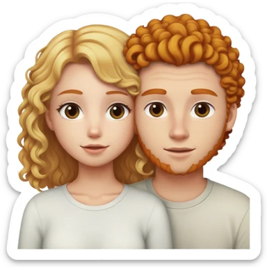 BLONDE GIRL WITH STRAIGHT HAIR and BOYFRIEND WITH GINGER CURLY HAIR  sticker