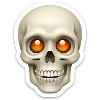 a skull with a confused expression, goofy, from memes sticker