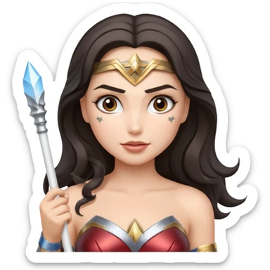 Wonder Woman holding white baton sticker