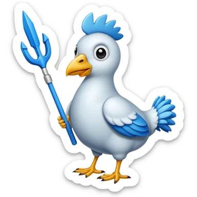 Pollito en su cascaron y una flecha azul sticker
