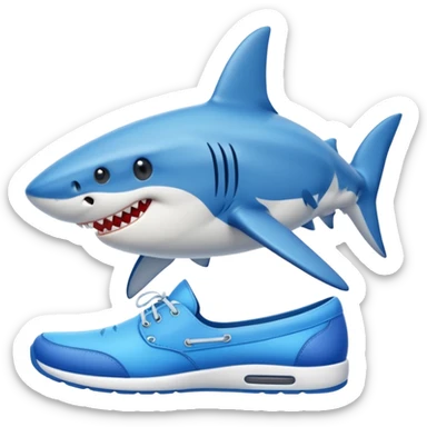 Shark with blue shoes sticker
