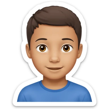 Mixed race 8yr old boy with shirt hair beautiful eyes and a cheeky smile sticker