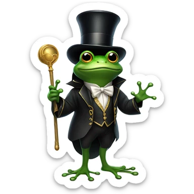 Frog as magician sticker