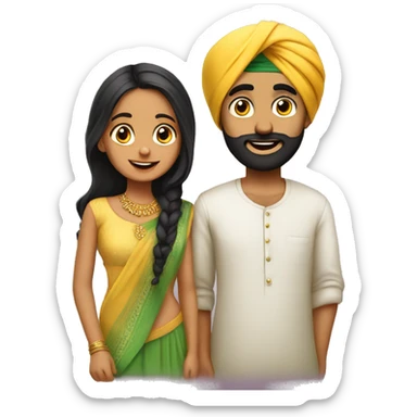 A punjabi boy with a cute punjabi girl sticker