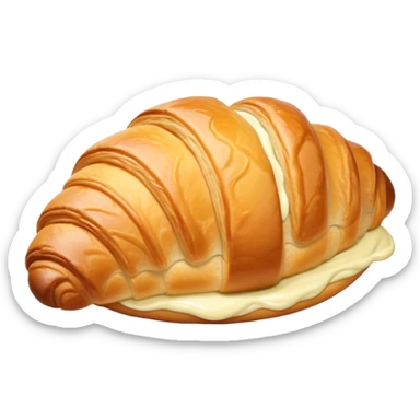 A croissant with pale olive cream  sticker