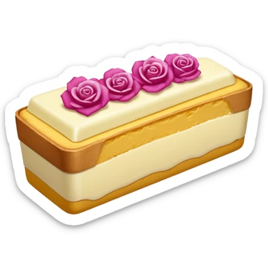 Un primer plano fotorrealista de una barra de mantequilla corporal sólida con un grabado botánico sutil. El color de la barra es rosa suave. Colores: rosa, crema y magenta. Iluminación de estudio. Estilo: producto sólido, limpio. sticker