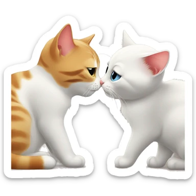 cat kisses cat sticker