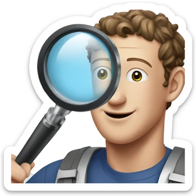 Mark zuckerberg with a magnifier sticker
