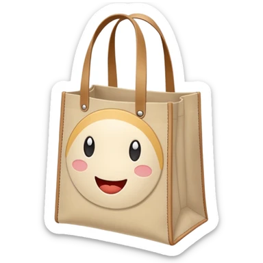 cartoon market bag, do not add stripes and make it empty. Do not add face sticker